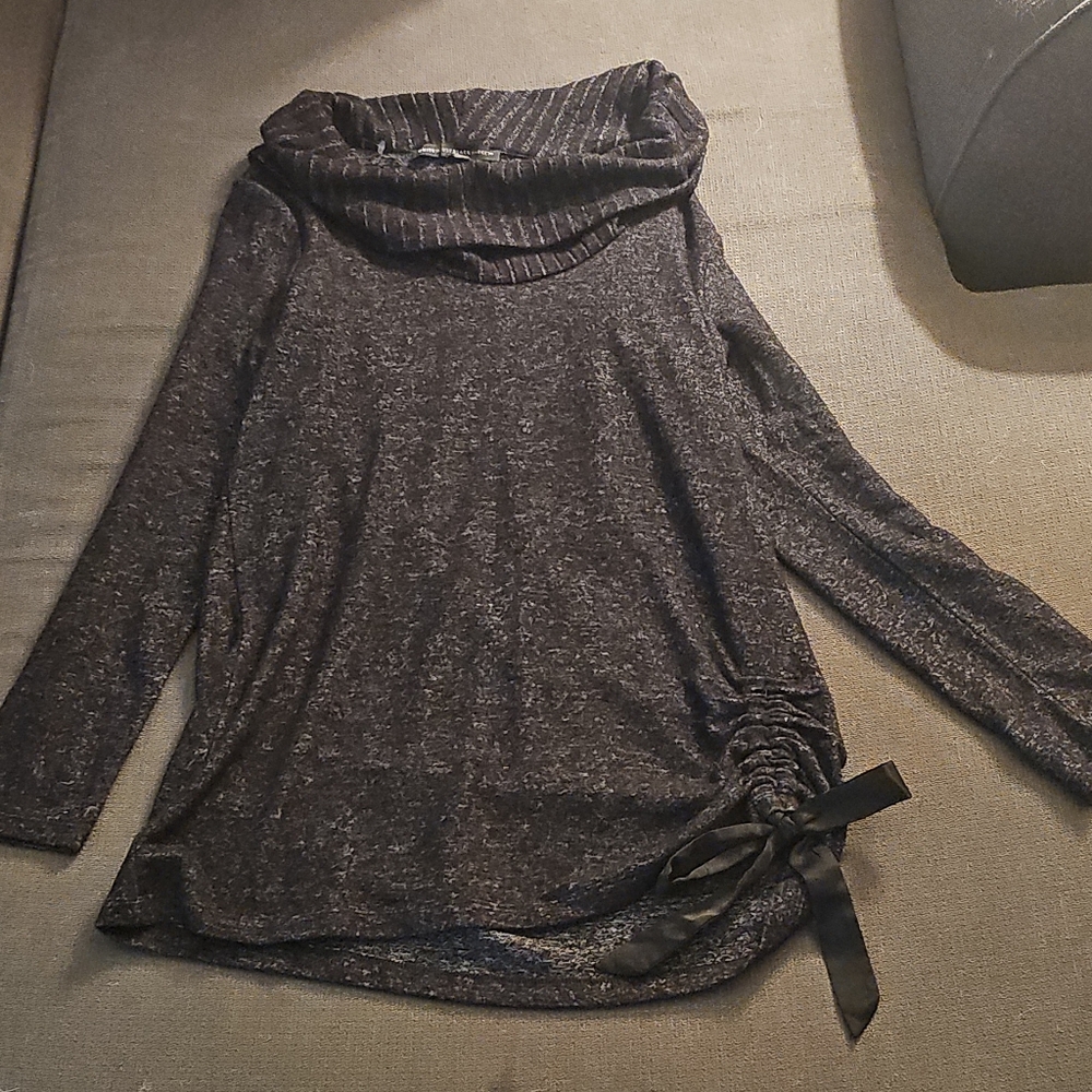 White House Black Market Charcoal Cowl Neck Sweater